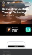 How lightricks.com looks like on a mobile device such as an iPhone.