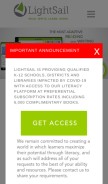 How lightsailed.com looks like on a mobile device such as an iPhone.