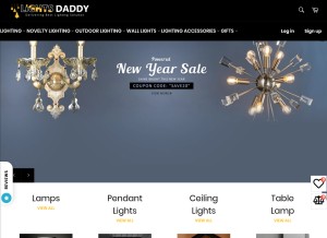 How lightsdaddy.com looks like on a tablet such as an iPad.