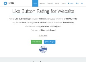 How likebtn.com looks like on a tablet such as an iPad.