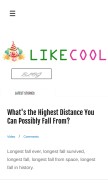 How likecool.com looks like on a mobile device such as an iPhone.