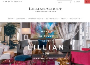 How lillianaugust.com looks like on a tablet such as an iPad.