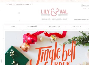 How lilyandval.com looks like on a tablet such as an iPad.