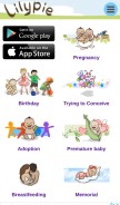 How lilypie.com looks like on a mobile device such as an iPhone.