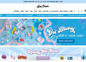 How limecrime.com looks like on a tablet such as an iPad.