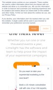 How limelightplatform.com looks like on a mobile device such as an iPhone.