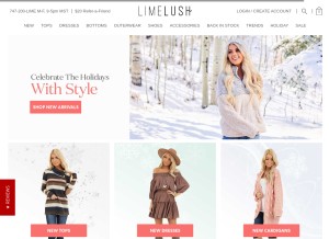 How limelush.com looks like on a tablet such as an iPad.