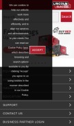 How lincolnelectric.com looks like on a mobile device such as an iPhone.