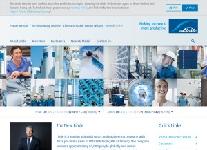 How linde.com looks like on a tablet such as an iPad.