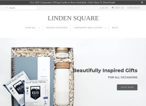 How lindensquareco.com looks like on a tablet such as an iPad.