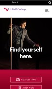 How linfield.edu looks like on a mobile device such as an iPhone.
