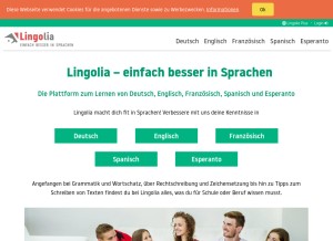 How lingolia.com looks like on a tablet such as an iPad.
