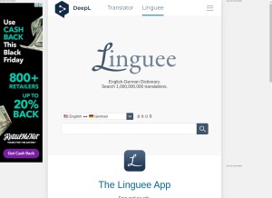 How linguee.com looks like on a tablet such as an iPad.