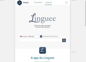 How linguee.pt looks like on a tablet such as an iPad.