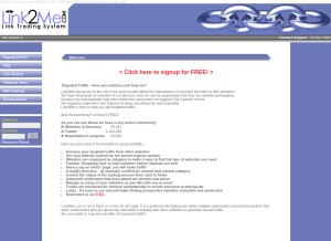 How link2me.com looks like on a tablet such as an iPad.