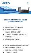 How linksyssmartwifi.live looks like on a mobile device such as an iPhone.