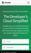 How linode.com looks like on a mobile device such as an iPhone.