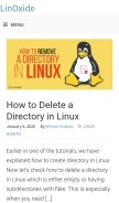 How linoxide.com looks like on a mobile device such as an iPhone.