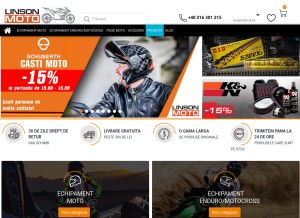 How linsonmoto.ro looks like on a tablet such as an iPad.