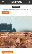 How linux.com looks like on a mobile device such as an iPhone.