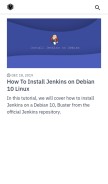 How linuxize.com looks like on a mobile device such as an iPhone.