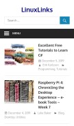 How linuxlinks.com looks like on a mobile device such as an iPhone.