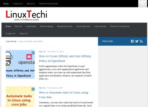 How linuxtechi.com looks like on a tablet such as an iPad.