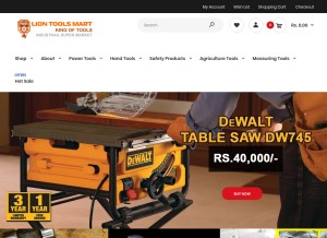 How liontoolsmart.com looks like on a tablet such as an iPad.