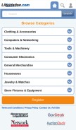 How liquidation.com looks like on a mobile device such as an iPhone.