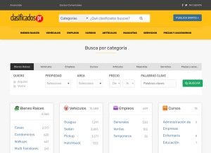 How listamax.com looks like on a tablet such as an iPad.
