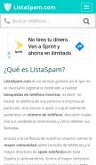 How listaspam.com looks like on a mobile device such as an iPhone.