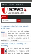 How listendata.com looks like on a mobile device such as an iPhone.