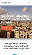 How listglobally.com looks like on a mobile device such as an iPhone.