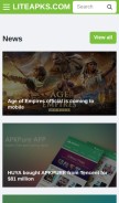 How liteapks.com looks like on a mobile device such as an iPhone.