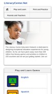 How literacycenter.net looks like on a mobile device such as an iPhone.