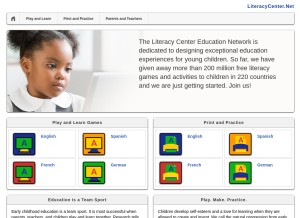 How literacycenter.net looks like on a tablet such as an iPad.