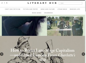 How lithub.com looks like on a tablet such as an iPad.