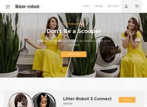 How litter-robot.com looks like on a tablet such as an iPad.