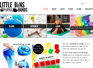 How littlebinsforlittlehands.com looks like on a tablet such as an iPad.