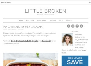 How littlebroken.com looks like on a tablet such as an iPad.