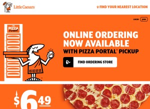 How littlecaesars.com looks like on a tablet such as an iPad.