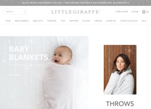 How littlegiraffe.com looks like on a tablet such as an iPad.