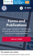 How littleleague.org looks like on a mobile device such as an iPhone.