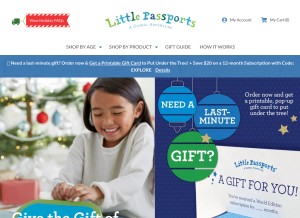 How littlepassports.com looks like on a tablet such as an iPad.