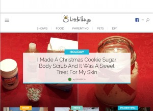 How littlethings.com looks like on a tablet such as an iPad.
