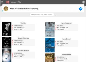 How litube.net looks like on a tablet such as an iPad.