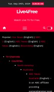 How live4free.com looks like on a mobile device such as an iPhone.