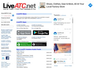 How liveatc.net looks like on a tablet such as an iPad.