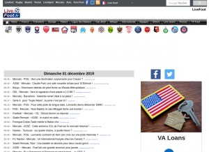 How livefoot.fr looks like on a tablet such as an iPad.