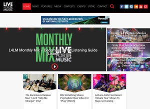 How liveforlivemusic.com looks like on a tablet such as an iPad.